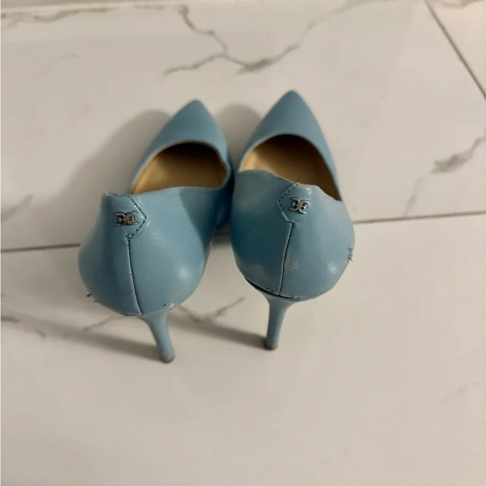 Sam Edelman Hazel Aspen Sky Leather Pointed Toe Pump Women's size 9.5 - Picture 3 of 9